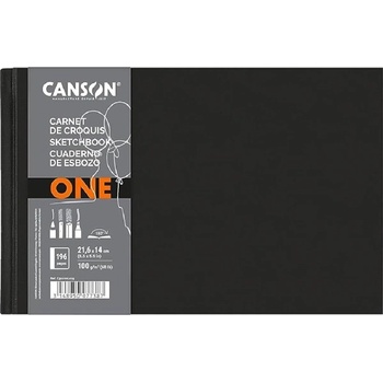 Canson One 21, 6x14 cm, лежаща, 100 g/m2, лепена бяла хартия за рисуване C31200L025 (C31200L025)