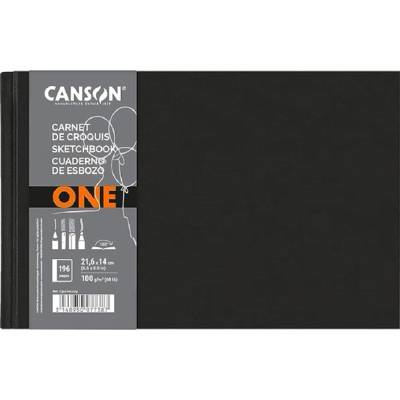 Canson One 21, 6x14 cm, лежаща, 100 g/m2, лепена бяла хартия за рисуване C31200L025 (C31200L025)