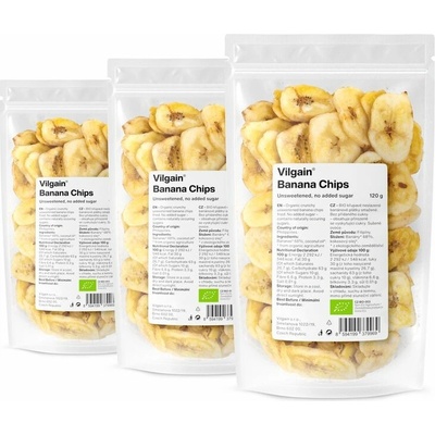 Vilgain Banánové chipsy BIO nesladené 120 g