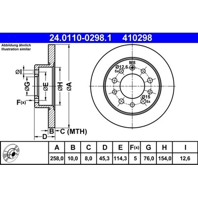 Brzdový kotúč ATE 24.0110-0298.1