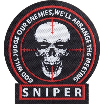 Textilní nášivka Sniper - červená, Mil-Tec