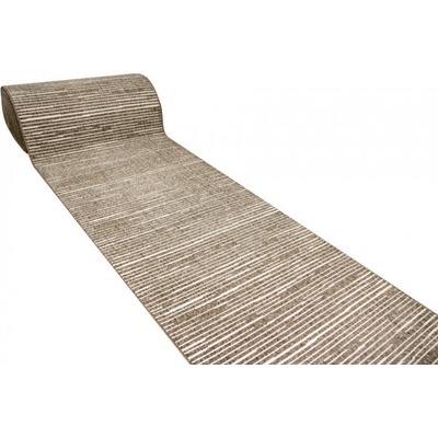 Nej-koberce Mix 40912-80 hnědý / krémový pruhy metráž 100 cm