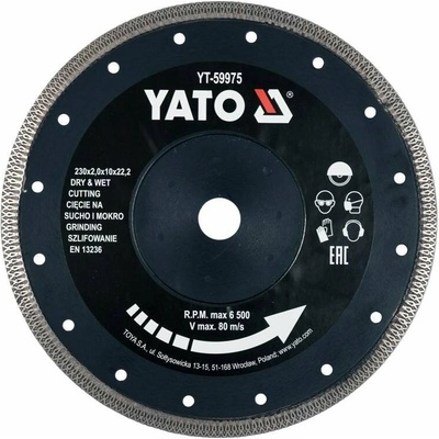 Yato kotúč rezný diamantový 230 x 22,2 x 2 mm - YT-59975