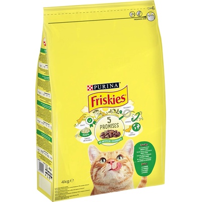 Friskies 2х4кг Adult Friskies PURINA, суха храна за котки - със заешко, пилешко и зеленчуци