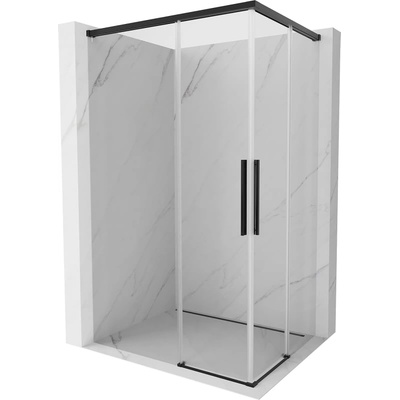 Mexen Rox Двойна плъзгаща се душ кабина 90 x 80 см, прозрачна, черна (8C2D-090-080-70-00)