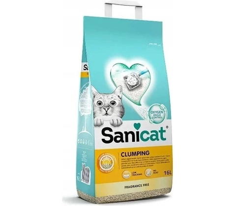 SANICAT Clumping bez zápachový bentonitový kočkolit 16 L