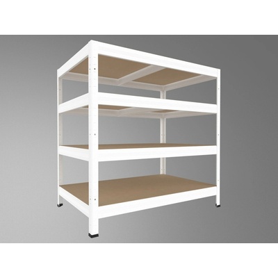 Biedrax Regál do pivnice 45 x 90 x 90 cm, biely, 4 police MDF, 200 kg na policu