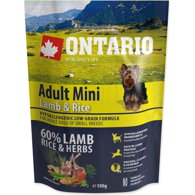Ontario adult mini jahňa a ryža 0,1 kg