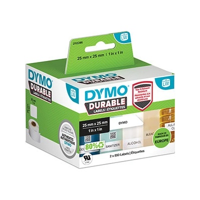 Dymo polypropylenové štítky 25mm x 25mm, biele, multifunkčné, 2x850 ks, 2112286