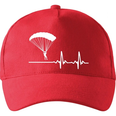 Paragliding EKG so zahnutým šiltom a látkovou sponou Červená