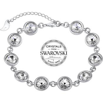 SILVEGO stříbrný náramek se Swarovski Crystal rivoli čiré VSW065B