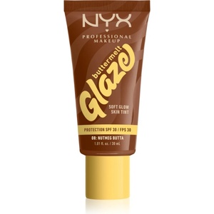 NYX Cosmetics Buttermelt Glaze озаряващ тониращ флуид SPF 30 цвят 08 Nutmeg Buttaml