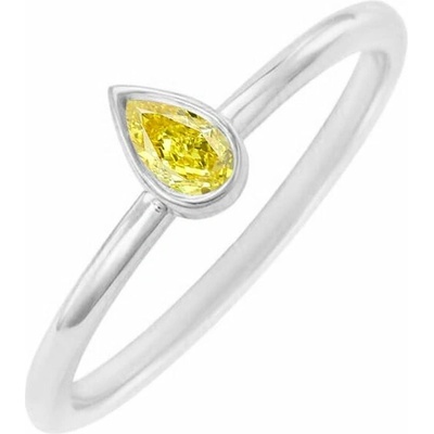 Eppi Minimalistický prsteň s certifikovaným fancy yellow lab grown diamantom Moyer RE45206