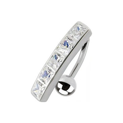 Šperky4U stříbrný piercing do pupíku se štítem obrácený BP01162-C