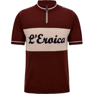 Santini Фланелка с къс ръкав за колоездене Santini Eroica Vino Wool Jersey Cycling jersey - Bordeaux (056-3918-0114)