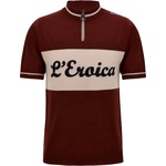 Santini Мъжка фланелка с къс ръкав за колоездене Santini Eroica Vino Wool Jersey Cycling jersey - Bordeaux (056-3918-0114)