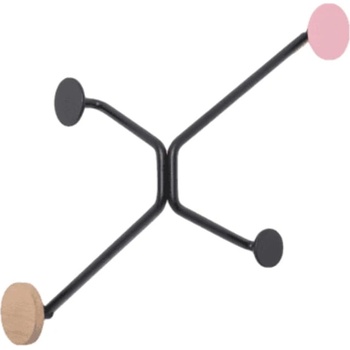 Gazzda Черна стенна закачалка за външен ъгъл с розов детайл Hook - Gazzda (09A-00004)