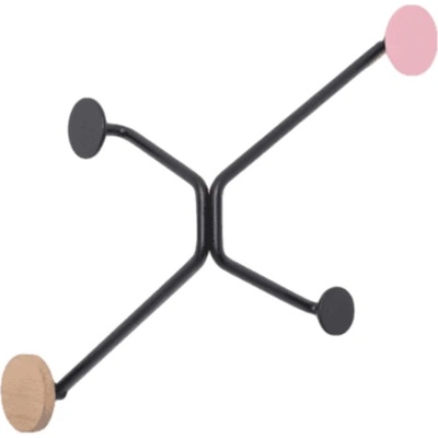 Gazzda Черна стенна закачалка за външен ъгъл с розов детайл Hook - Gazzda (09A-00004)