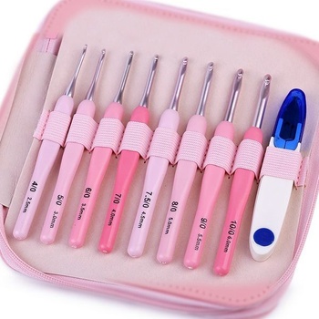 Háčky sada na háčkování a cvakačky v pouzdře