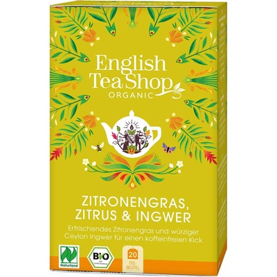 English Tea Shop Naturland Organic Lemongrass Citrus & Ginger 20 čajových sáčků