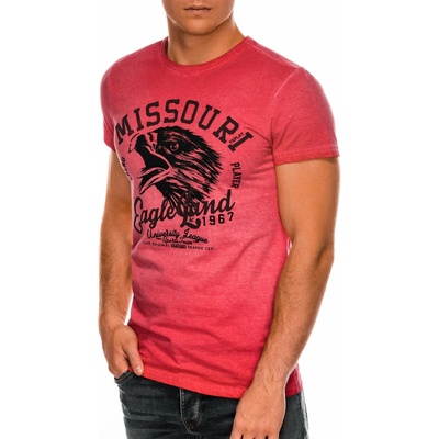Ombre Clothing pánské tričko s potiskem Missouri červené