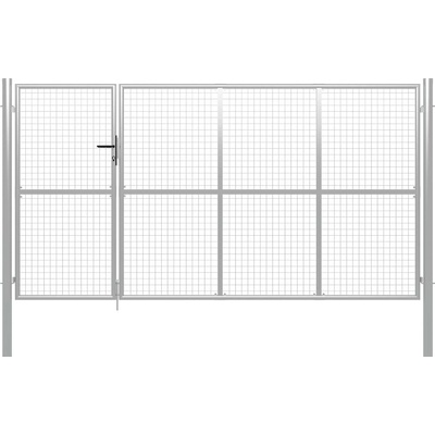 Zahradní plotová brána ocel 350 x 150 cm stříbrná 736233