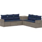 vidaXL Комплект дивани 7 бр. Сив и тъмен син 234 x 234 x 85 см (3448805)