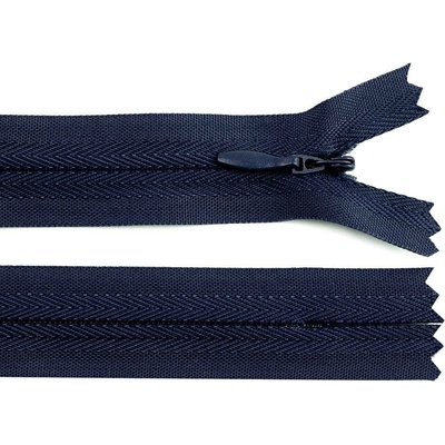 Spirálový zip skrytý No 3 délka 18 cm Varianta: 330 modrá tmavá, Balení: 1 ks