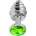 Sensual Метално дилдо Butt Plug с оребрение "SILVER HONEY LIME" 8 см. Размер - M