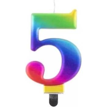 Godan Свещ за рожден ден с дъга, 8 см - 5