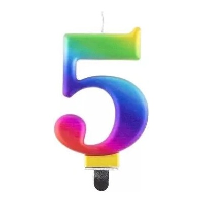 Godan Свещ за рожден ден с дъга, 8 см - 5