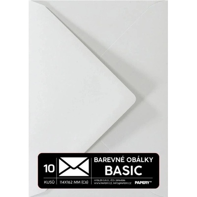 Obálky BASIC 10 KS (C6) 114x162 mm pastelová šedá