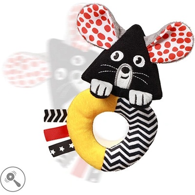 BabyOno Plyšové chrastítko MOUSE