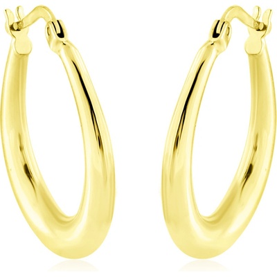 Gemmax Plastické oválné zlaté náušnice na francouzský zámek GLEYN-02873