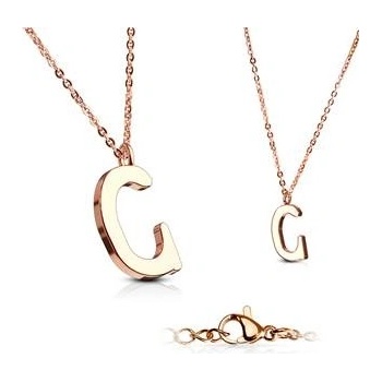 Šperky4U Zlacený ocelový řetízek s přívěškem iniciála OPD0231-C