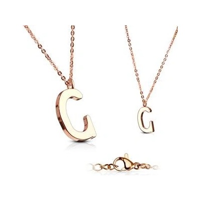 Šperky4U Zlacený ocelový řetízek s přívěškem iniciála OPD0231-C