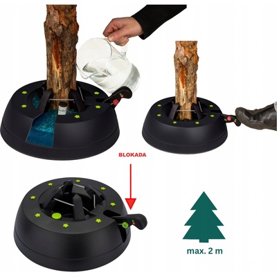 Stojan na vianočný stromček Kamai plastový čierny 32,5 cm pre stromček do 2 m