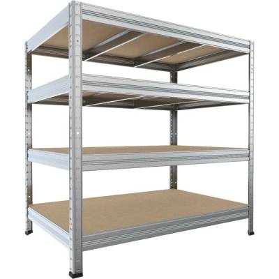 Biedrax Regál do technické místnosti 50 x 120 x 120 cm, pozink, 4 police MDF, nosnost 200 kg na polici
