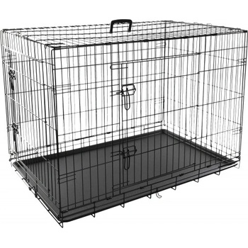 FLAMINGO сгъваема метална клетка с пластмасово дъно, размер XL с две врати: 109 х 70 х 76см, Белгия - 1030493