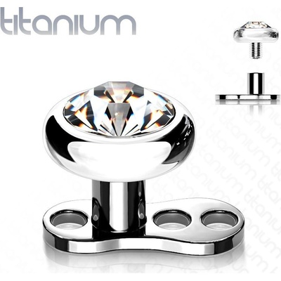 Šperky4U Kompletní microdermal piercing čirý kamínek MD028C-04