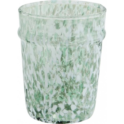 MADAM STOLTZ Sklenice na vodu z brokového skla White/Green zelená barva sklo 200 ml
