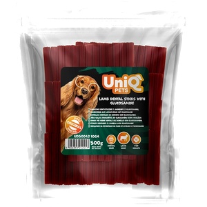 Uniq Pets Lamb Dental Sticks with Glucosamine 500g - лакомства за зъби и стави 10 cm