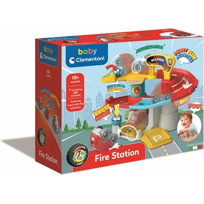 CLEMENTONI BABY Autogaráž Tumbling Cars: Hasičská stanice