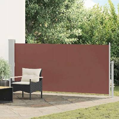 Greatstore Zatahovací boční markýza / zástěna 140 x 300 cm hnědá
