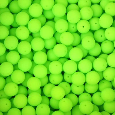 Pro Háčkování Korálek neon skleněný 8 mm 20 ks neonově žlutozelený