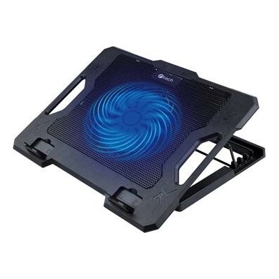 Chladící podložka C-TECH CLP-S100, 17", 1x 140mm, 2x USB, modré podsvícení; CLP-S100 – Zbozi.Blesk.cz