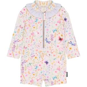 Mikk-Line Детски цял бански от ликра (UV защита) Mikk-Line Kid's Swim Suit L/S UV Frill AOP Lycra - Butterfly AOP - размер 98/104 (EU) (750-2756-0114)