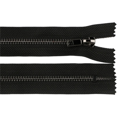 Kovový zip No 5 délka 18 cm (jeansový) Varianta: černá platina, Balení: 1 ks