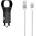 LDNIO Зарядно устройство за кола LDNIO C1, 1xUSB QC3.0, 1xType-C PD, С Micro USB кабел, Сив - 40076 (40076)