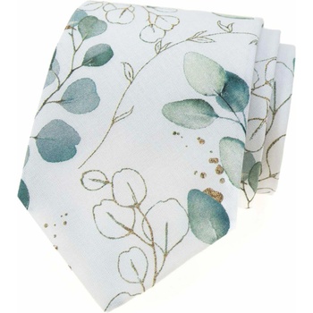 Kravata eukalyptus biela